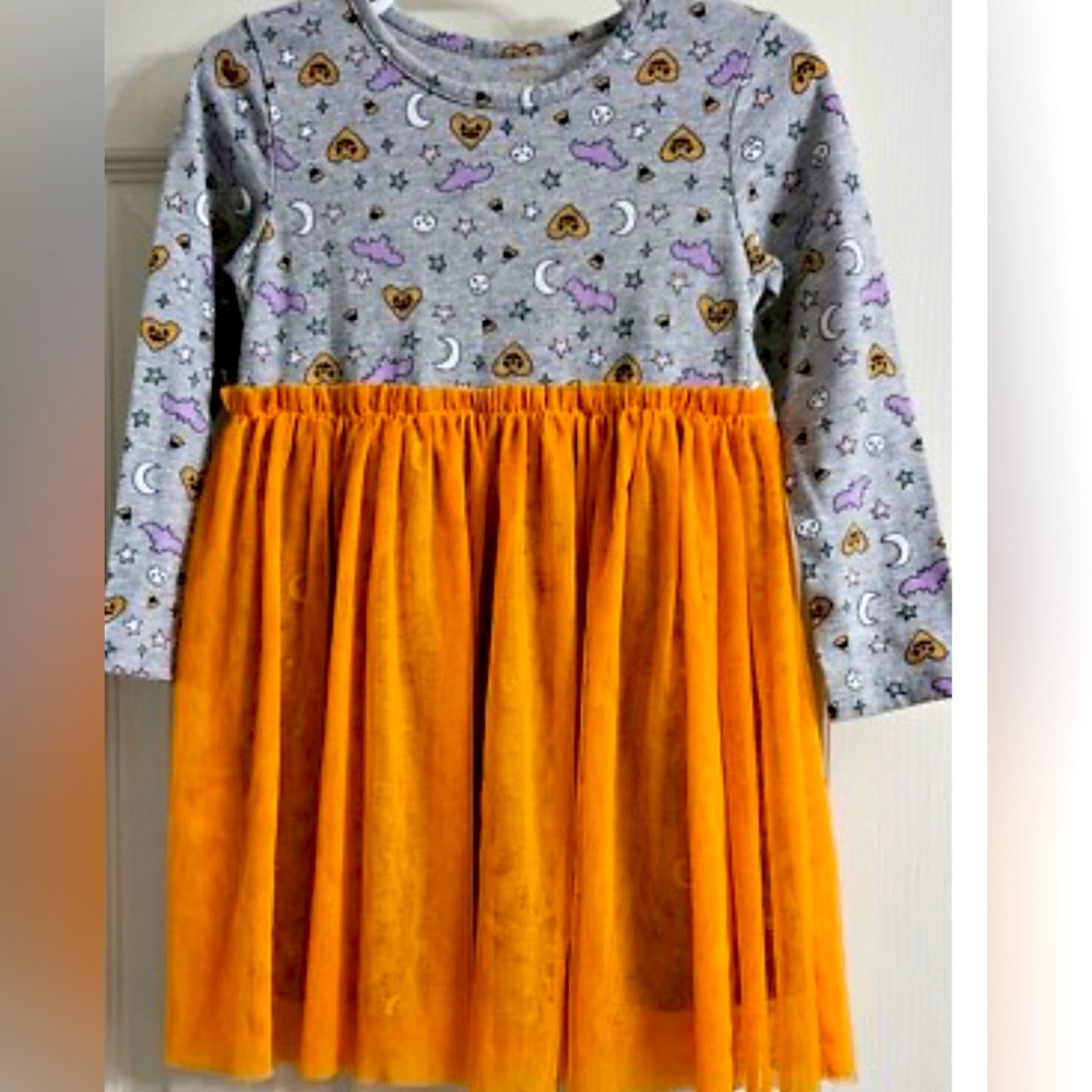 NWT NIB Okie Dokie Halloween Toddler & Little Girls Long Sleeve Tutu Dress